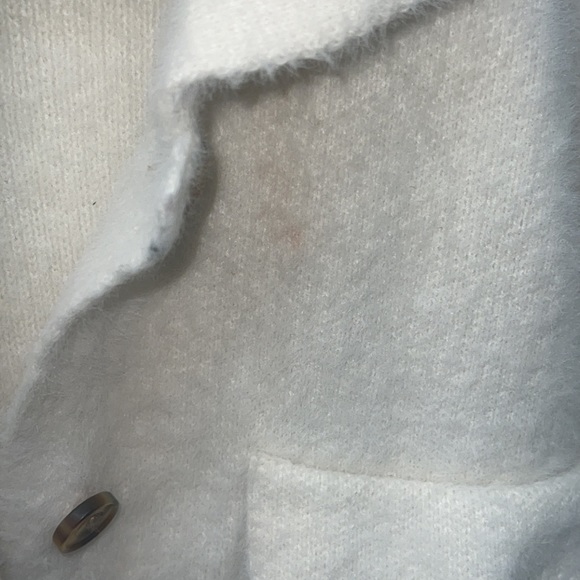 Large White Calligraphy Sweaters with Buttons - Picture 3 of 4